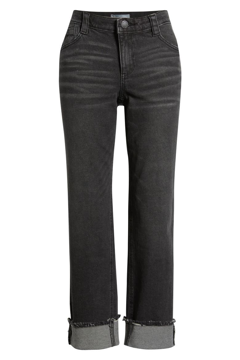 High Waist Fray Hem Jeans, Alternate, color, WASHED BLACK ARTISANAL