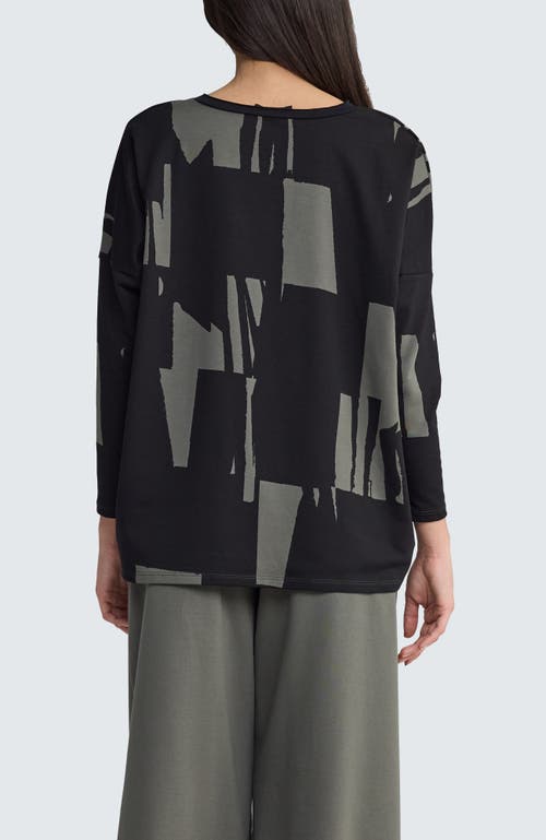Luukaa Marilla Printed Pocket Tunic In Black