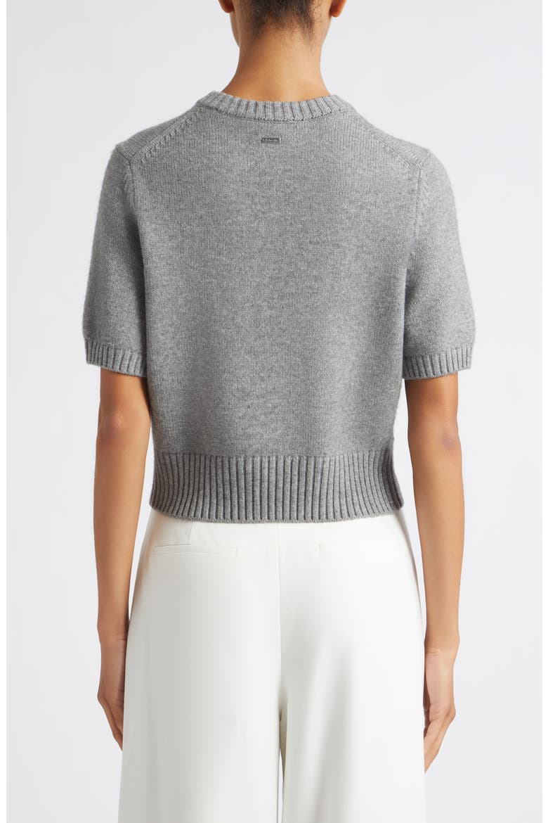 Elsie Short Sleeve Wool & Cashmere Sweater, Alternate, color, STORM