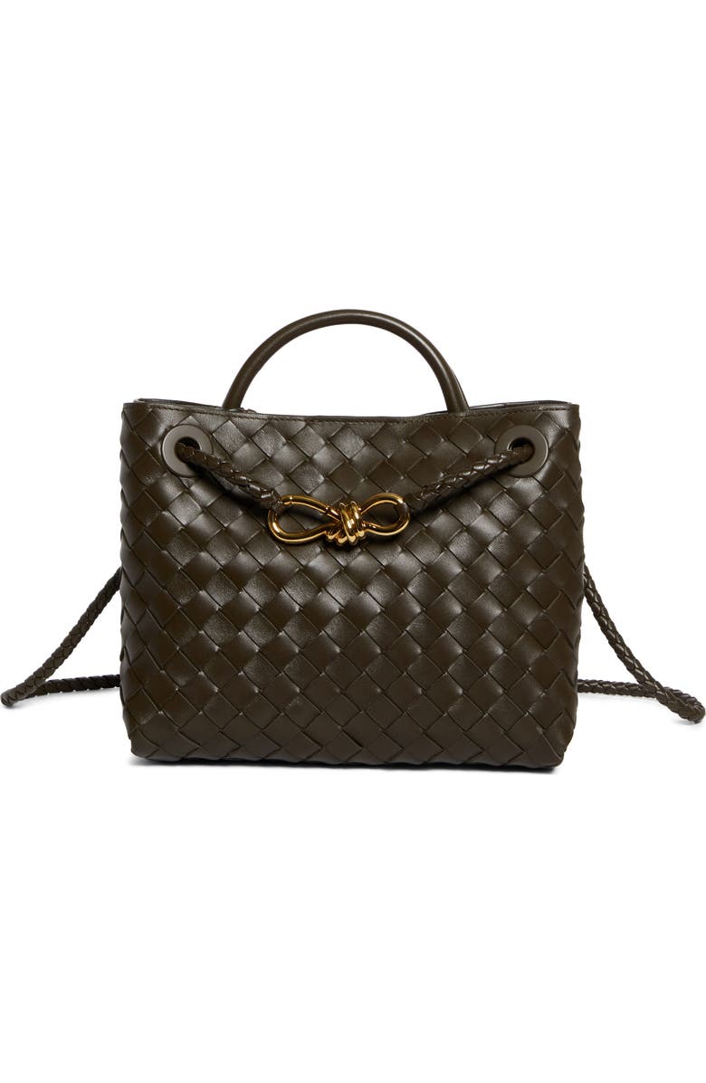 Bottega Veneta Small Andiamo Intrecciato Shoulder Bag, Main, color, Kaki-Brass