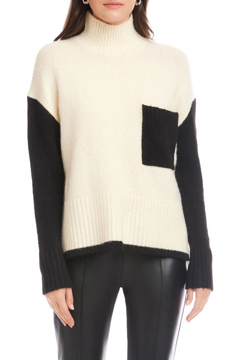 Colette Colorblock Mock Neck Sweater
