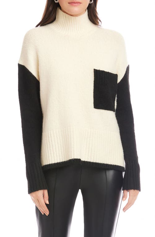 Fifteen Twenty Colette Colorblock Mock Neck Sweater In Multi