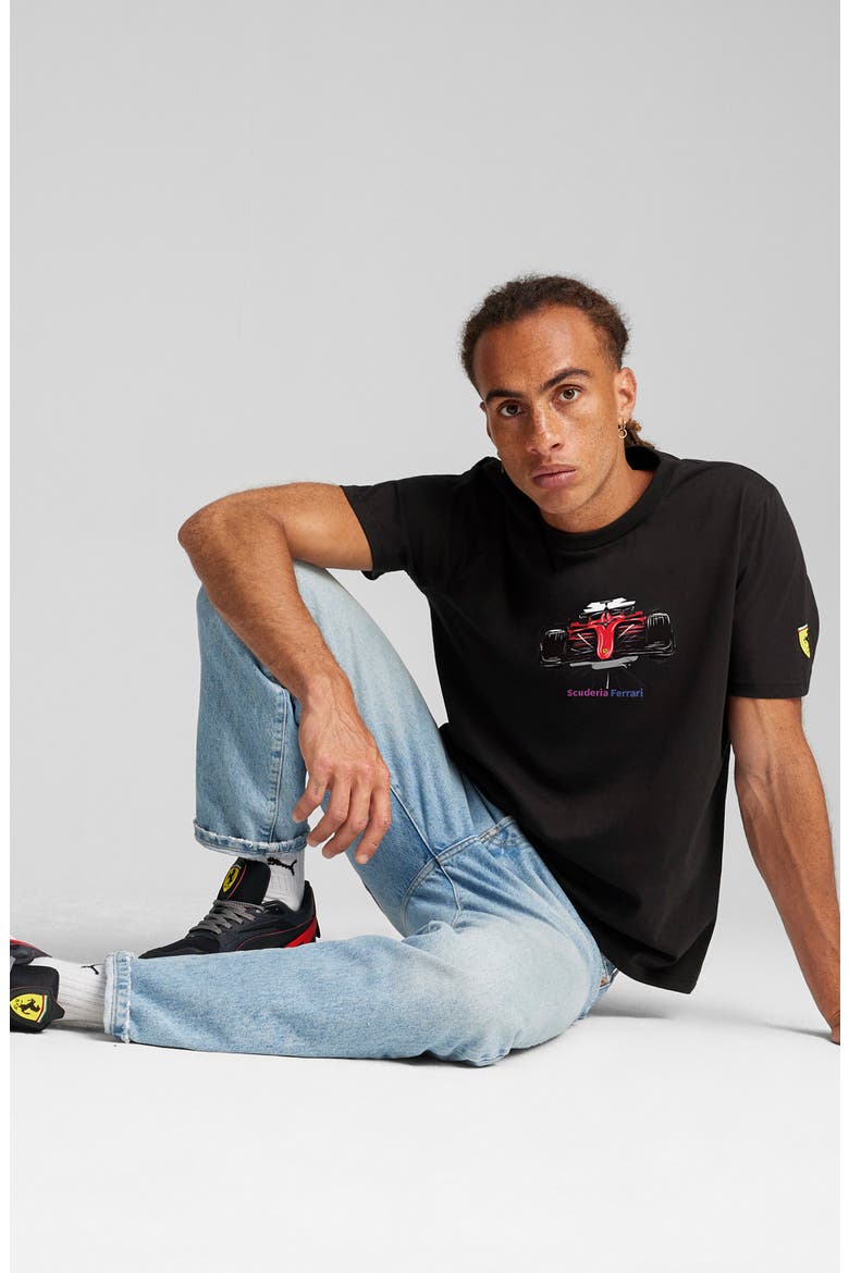 Scuderia Ferrari Race Graphic T-Shirt, Alternate, color, PUMA BLACK