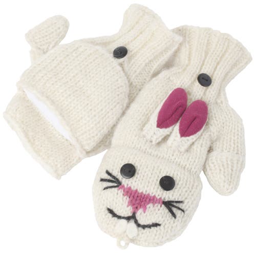 Nirvana Designs Bunny Cover Mittens In White