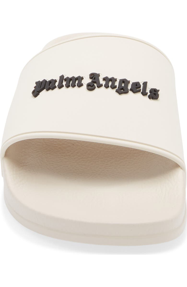 Palm Angels Logo Pool Slide Sandal, Alternate, color, Beige/Black