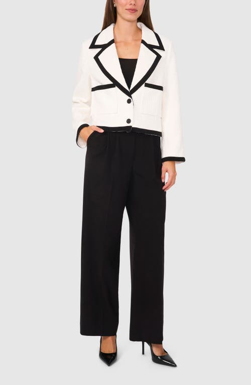 Halogen ® Tipped Single Breasted Crop Blazer