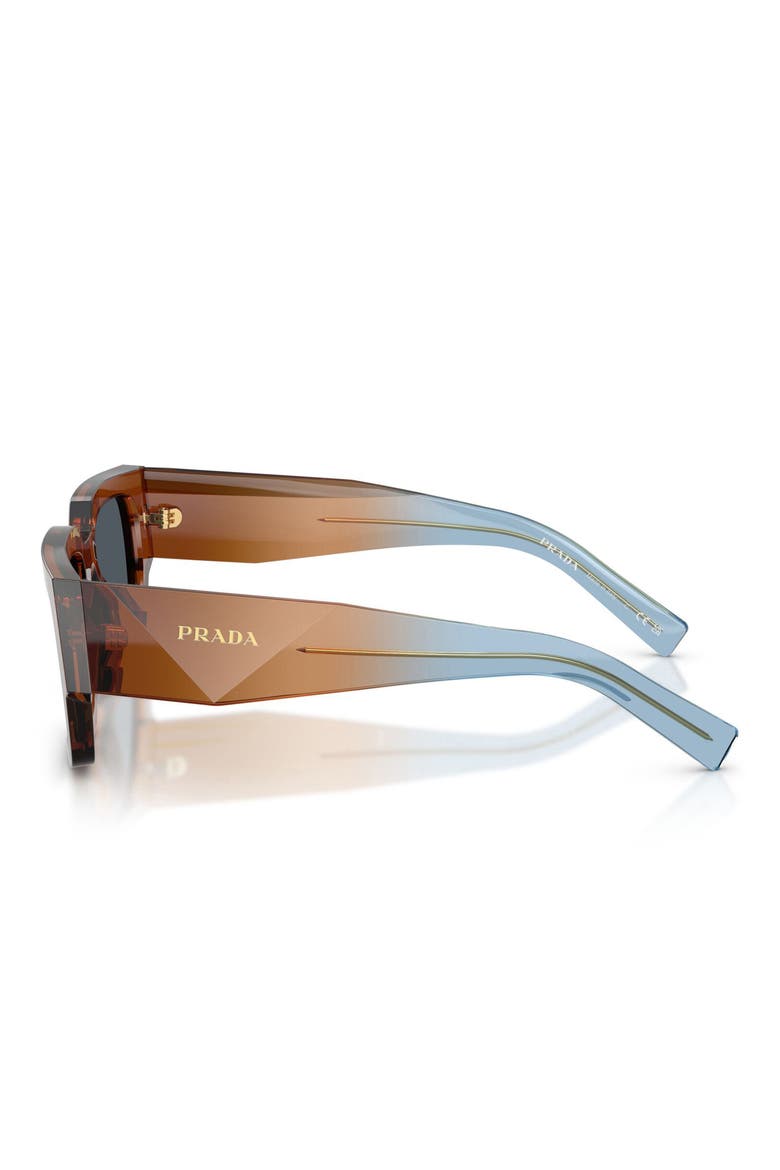 55mm Rectangular Sunglasses, Alternate, color, CHOCOLATE / DARK GREY