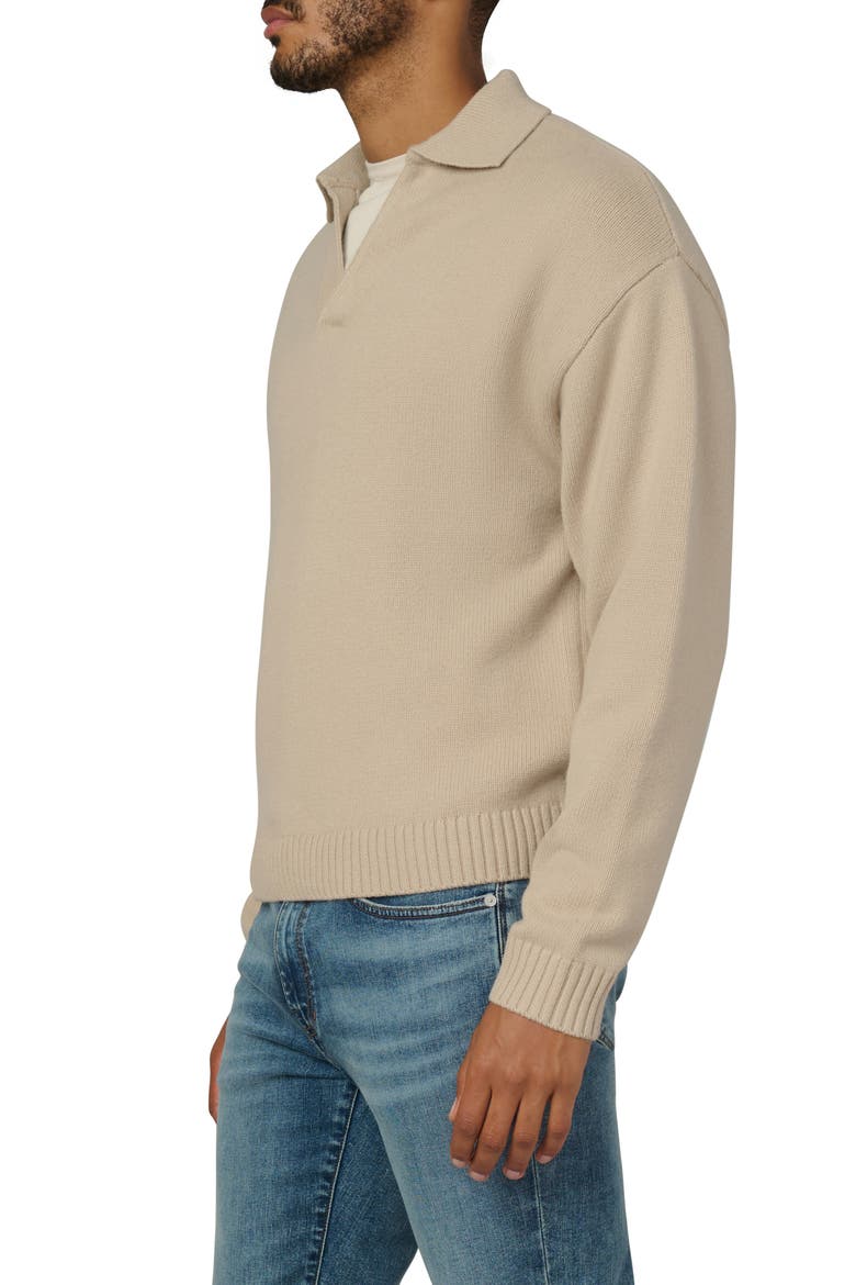 Relaxed Johnny Collar Wool Sweater, Alternate, color, SIMPLY TAUPE
