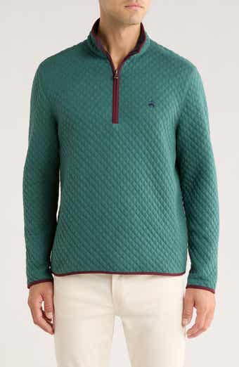 Brooks Brothers Quilted Fleece Quarter Zip Pullover