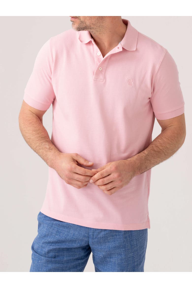 Piqué Cotton Short Sleeve Polo Shirt, Main, color, Pink