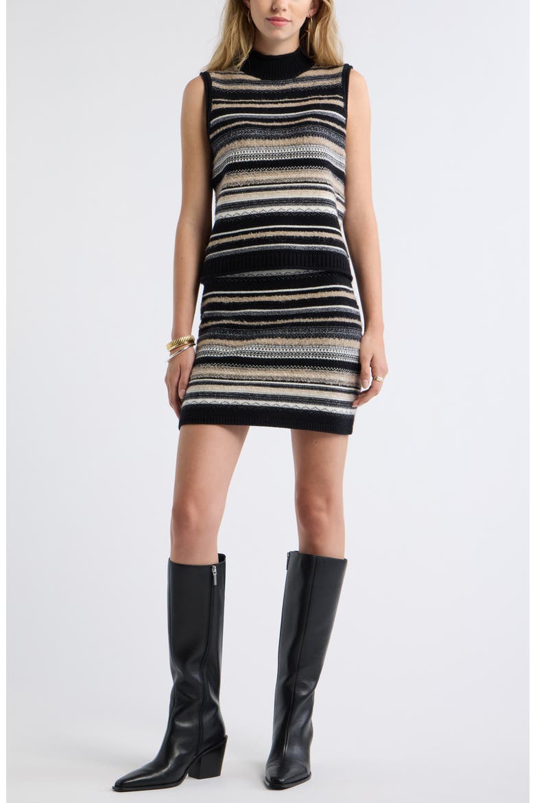 Striped Sleeveless Mock Neck Sweater, Alternate, color, NEUTRAL MULTI STRIPE