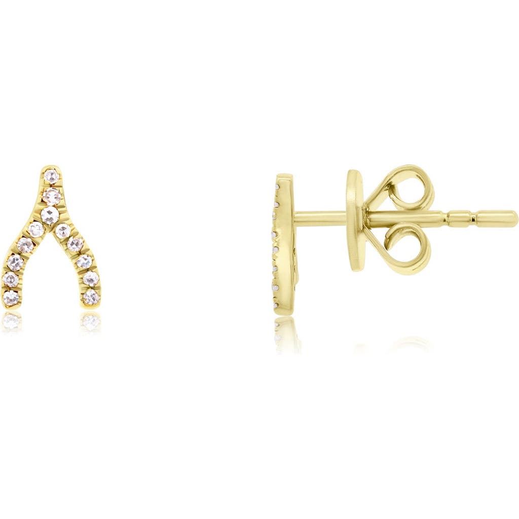 The Lovery Fine Jewelry Diamond Wishbone Stud Earrings In Gold