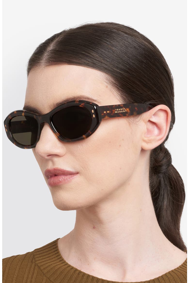 55mm Cat Eye Sunglasses, Alternate, color, HAVANA/ GREY