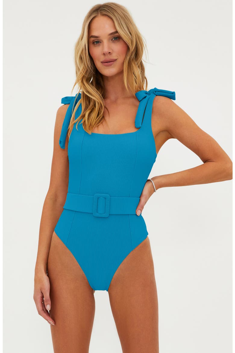 Sydney Belted One-Piece Swimsuit, Alternate, color, RIVIERA BLUE