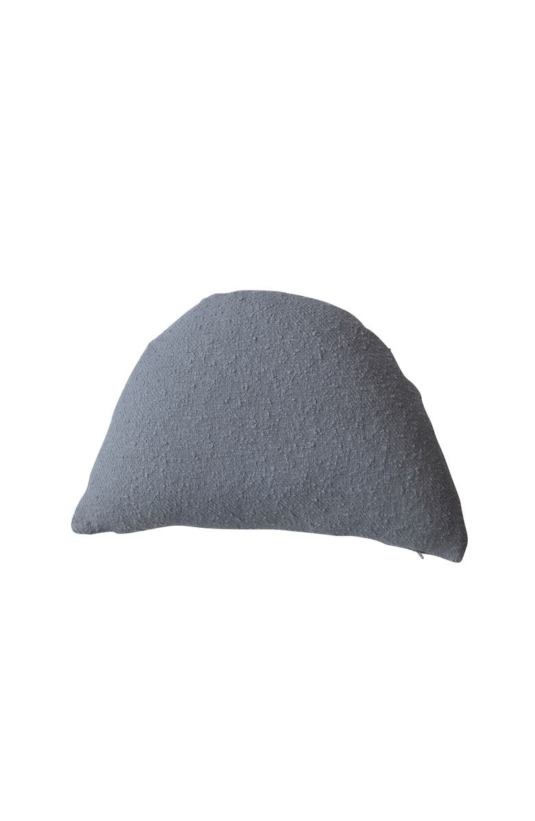 Storied Home Woven Cotton Slub Half Moon Throw Pillow, Main, color, Grey