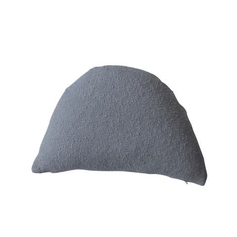 Woven Cotton Slub Half Moon Throw Pillow