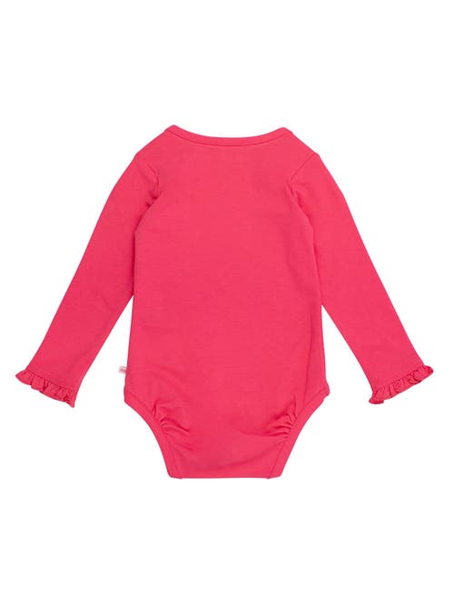 Rufflebutts Baby/toddler Girls Knit Long Sleeve Ruffle Layering Bodysuit In Red