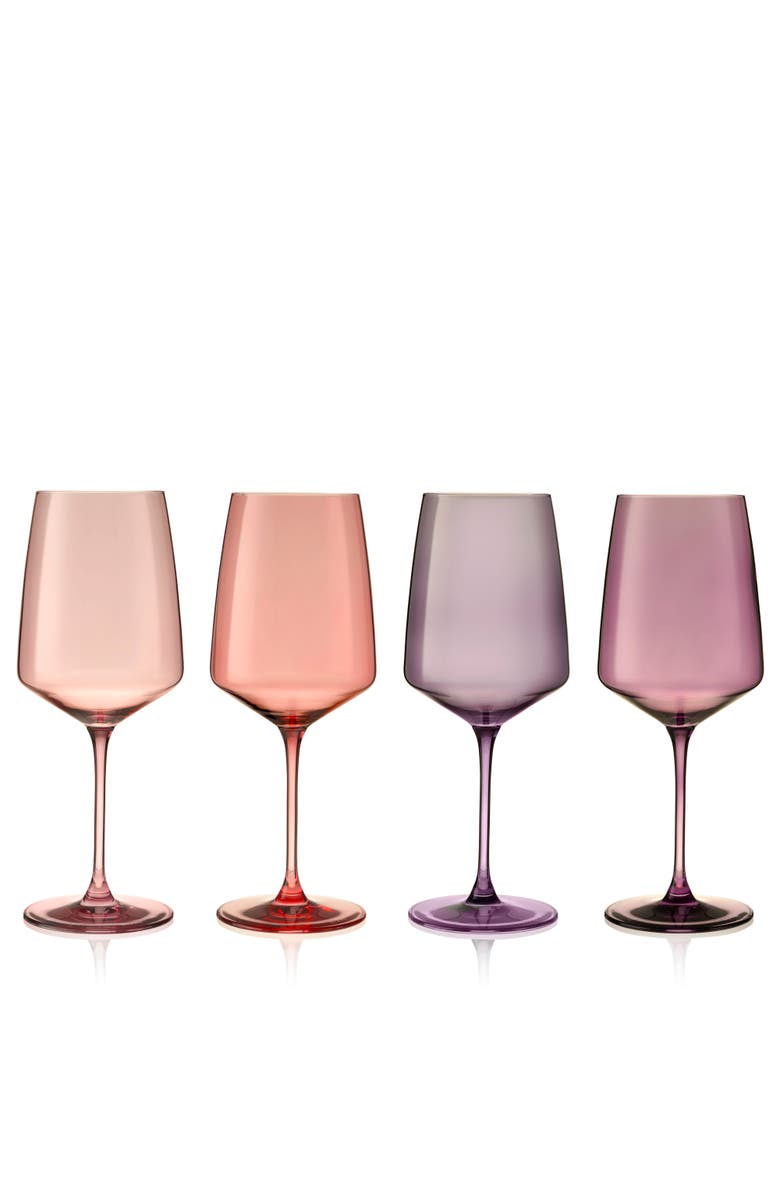 Viski Reserve Nouveau Crystal Wine Glasses Set of 4, Main, color, Moonrise