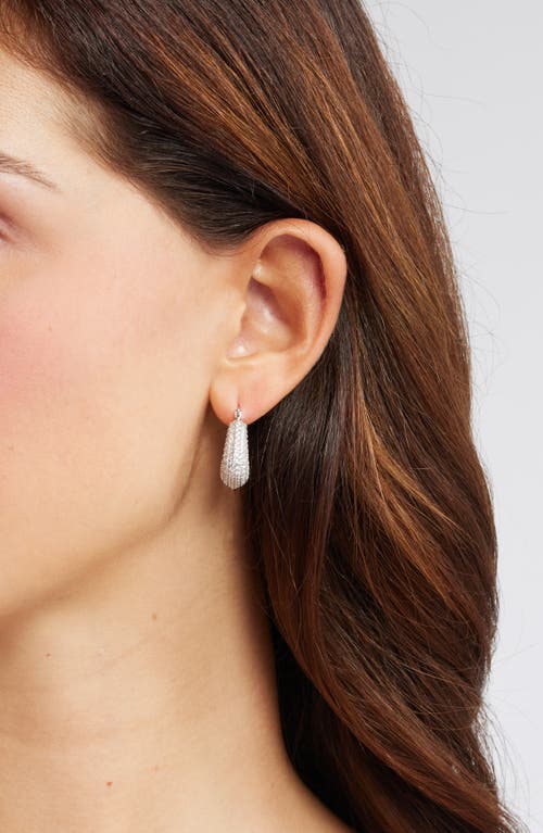 Shop Nordstrom Wide Pavé Cubic Zirconia Hoop Earrings In Clear- Silver