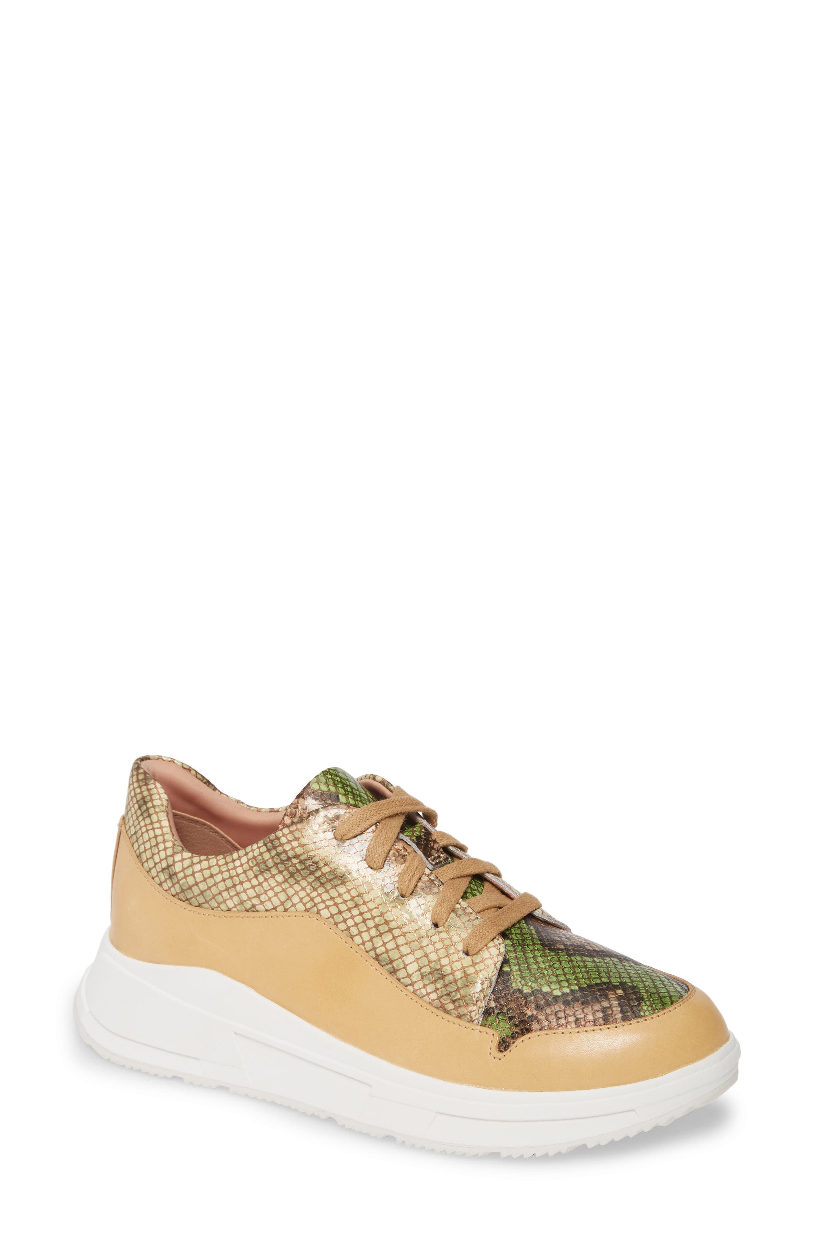 Freya Sneaker, Main, color, LIME GREEN SNAKE PRINT LEATHER