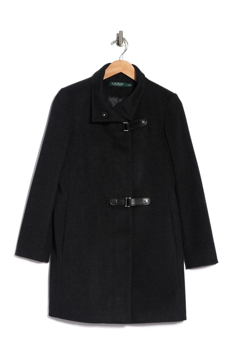 Lauren Ralph Lauren Tab Front Closure Wool Blend Coat, Alternate, color,