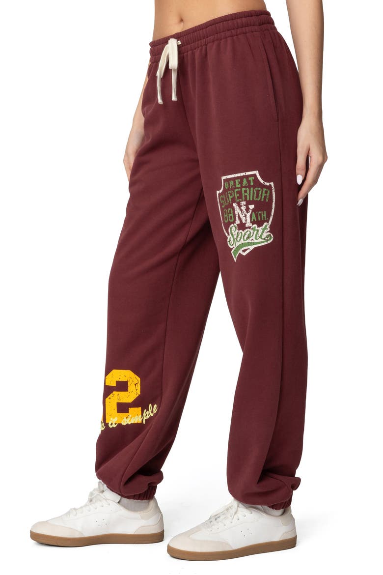 Bramty Oversize Sweatpants, Alternate, color, BURGUNDY