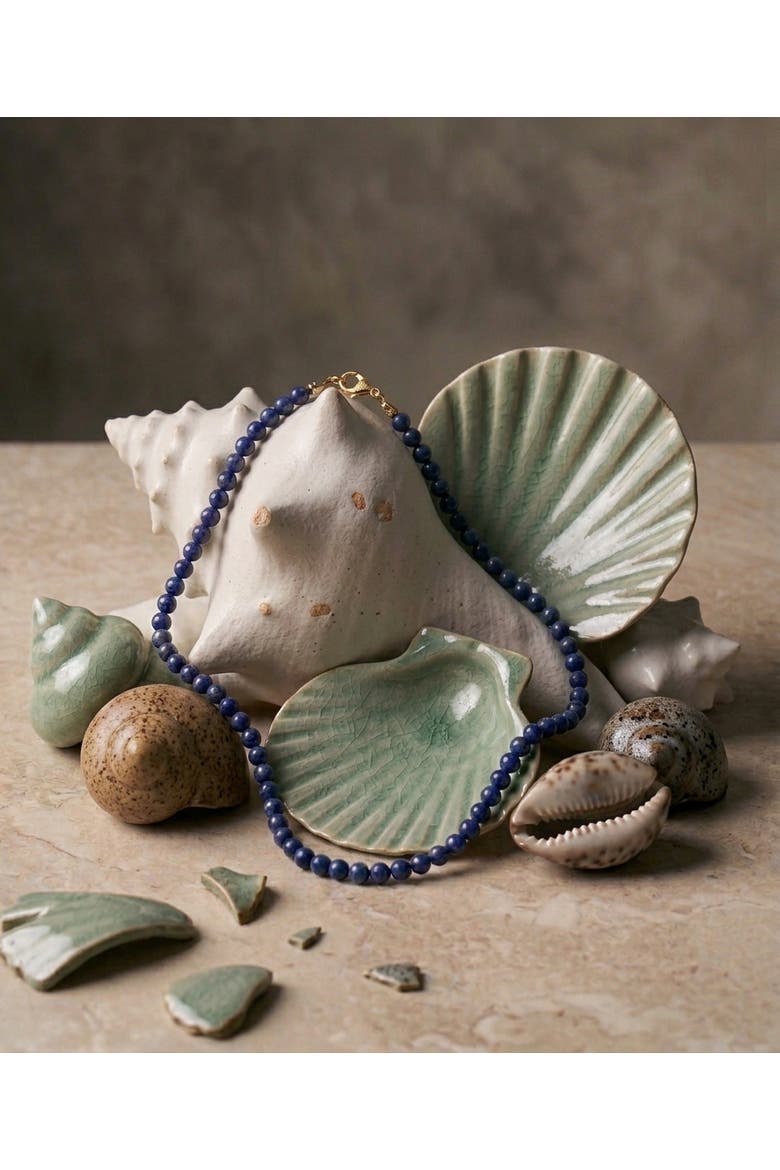 Lapis Lazuli Intuition Choker, Alternate, color, Silver