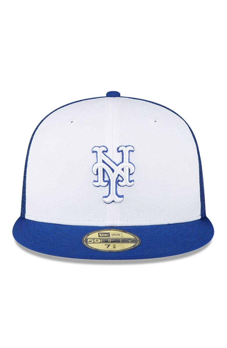 New Era Men's New Era White/Blue New York Mets 2023 On-Field Batting Practice 59FIFTY Fitted Hat, Alternate, color,