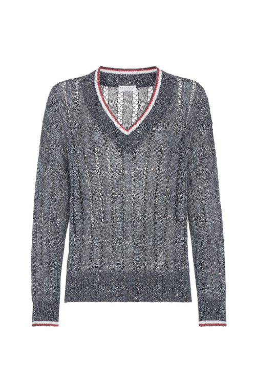 Brunello Cucinelli Dazzling Sweater In Marine Blue