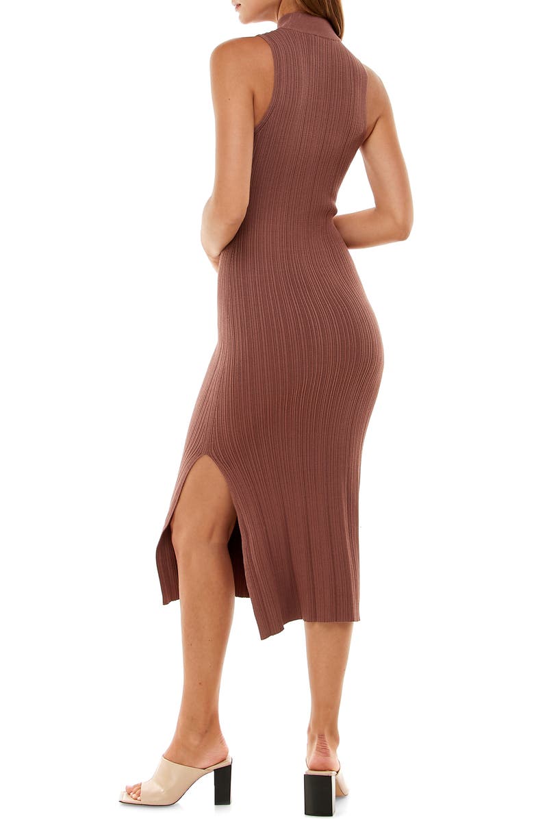 WAYF Cynthia Mock Neck Tank Mididress, Alternate, color, Mushroom