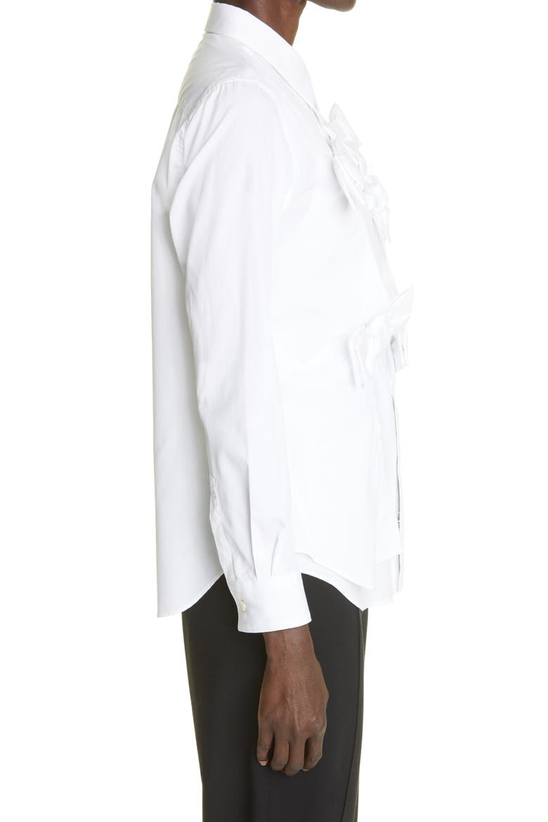 Bow Cotton Broadcloth Button-Up Shirt, Alternate, color, WHITE
