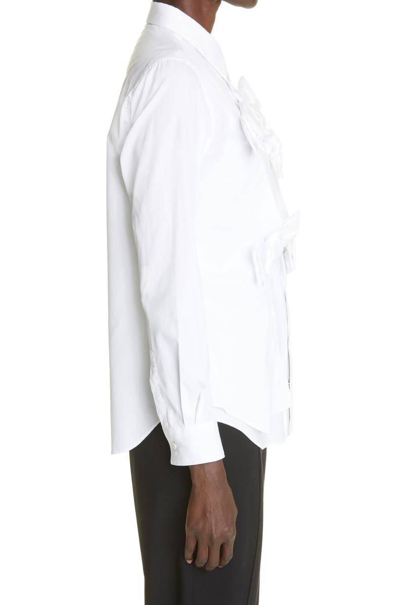 Comme des Garçons Bow Cotton Broadcloth Button-Up Shirt, Alternate, color,