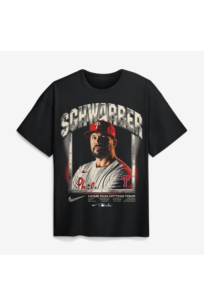 Men's Nike Kyle Schwarber Black Philadelphia Phillies Max90 Graphic T-Shirt, Main, color, Black