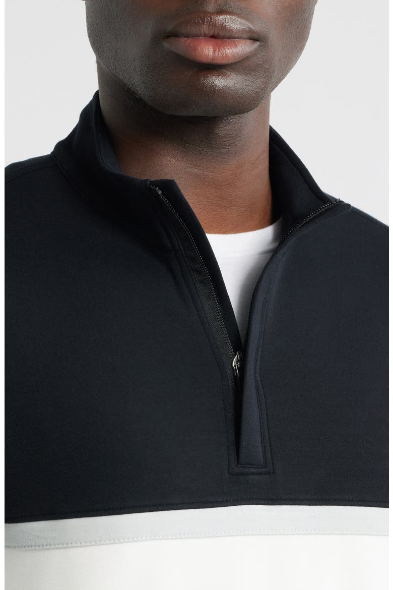 Owen Chest Stripe Golf Quarter Zip, Alternate, color, BLACK-WHITE