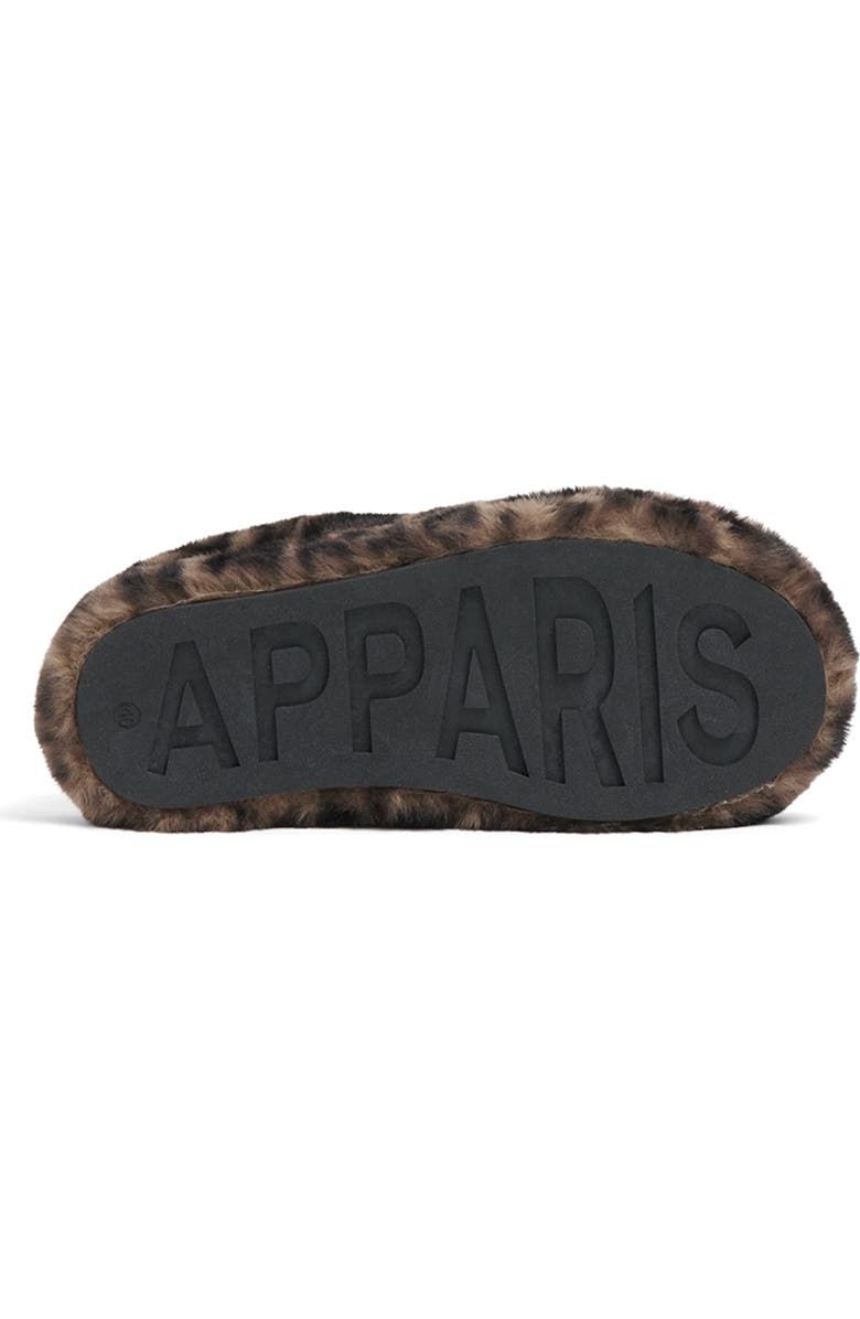 Apparis Misha Leopard Print Faux Fur Slipper, Alternate, color, Dark Leopard