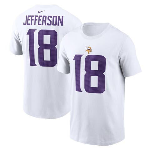 Men's Nike Justin Jefferson  White Minnesota Vikings  Player Name & Number T-Shirt