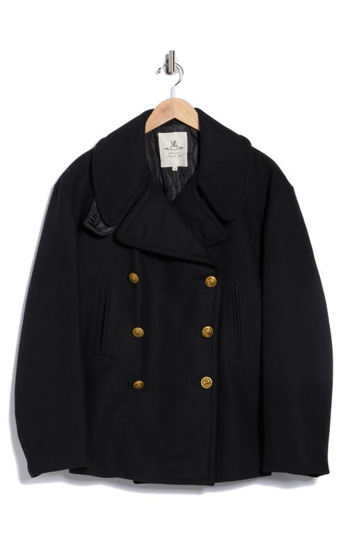 Denimist Oversize Wool Blend Peacoat In Black