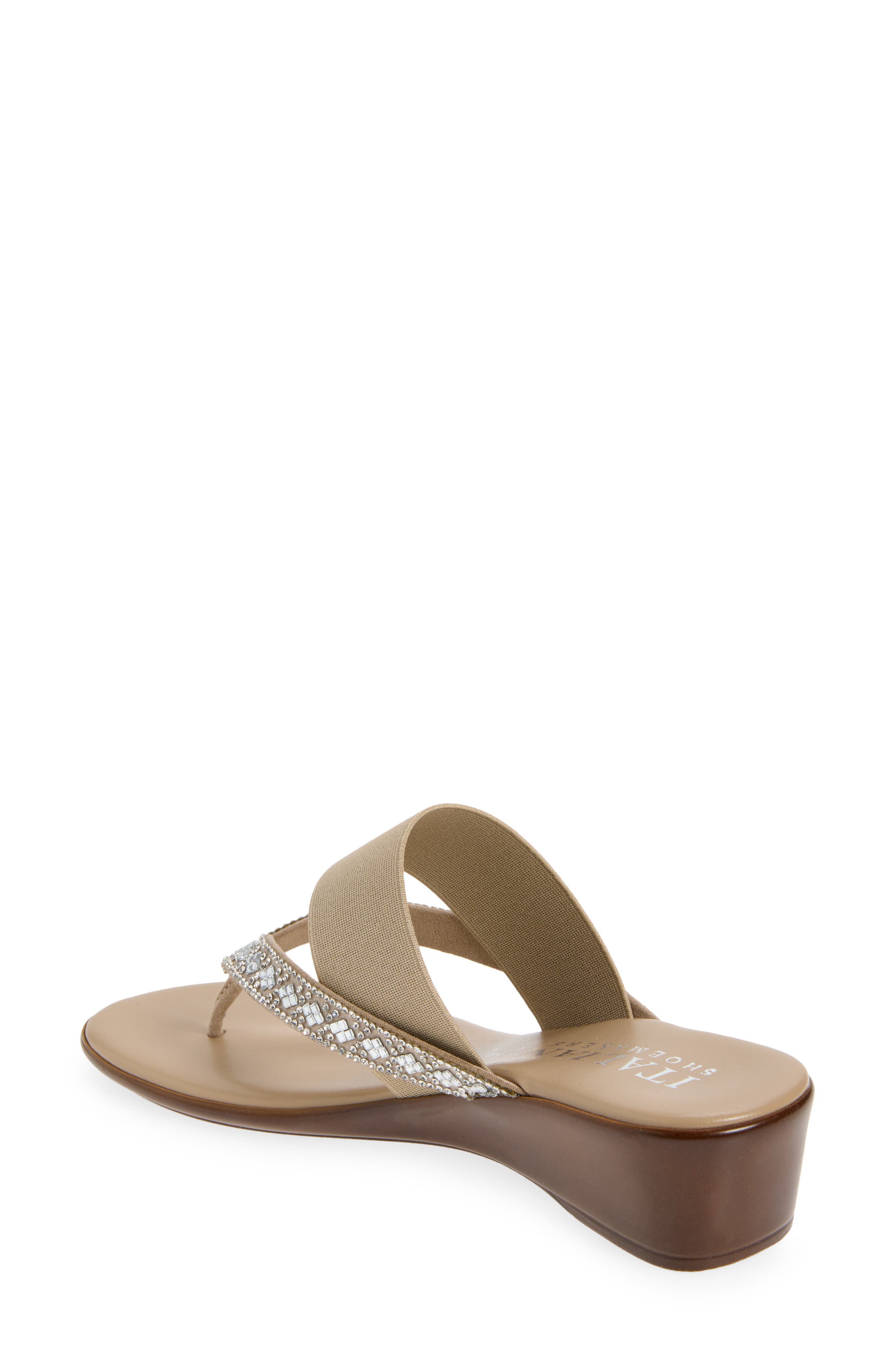 Calver Wedge Sandal, Alternate, color, TAUPE