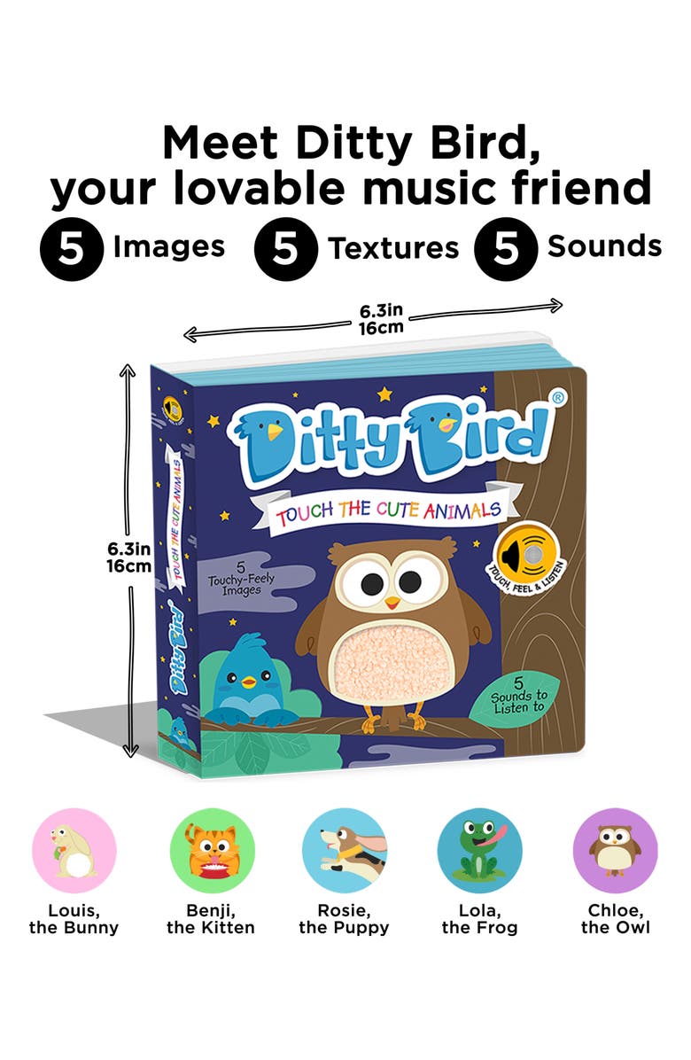 Ditty Bird Kids' Interactive Sensory Touch the Animal Sound Book, Alternate, color, Navy
