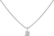 Haus of Brilliance Sterling Silver 1/4 Cttw Princess Cut Diamond 4 Stone Pendant Necklace