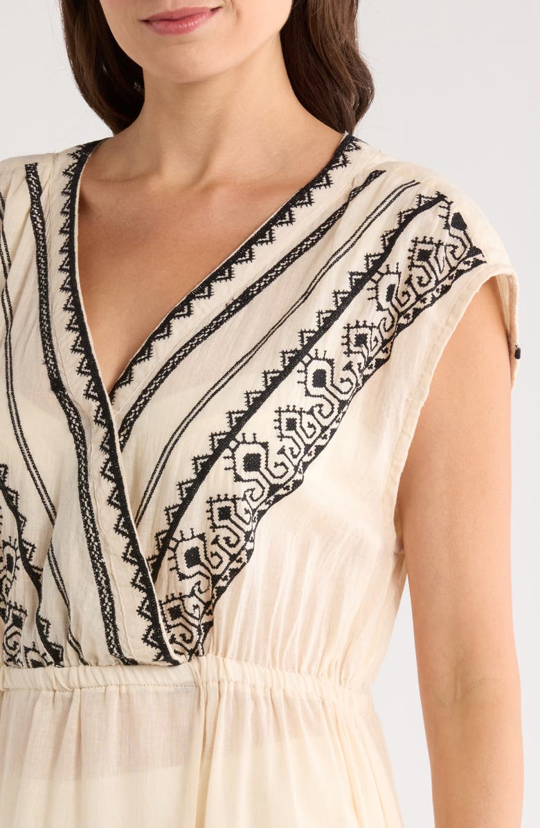Elan Embroidered Cover-Up Maxi Dress, Alternate, color, Natural
