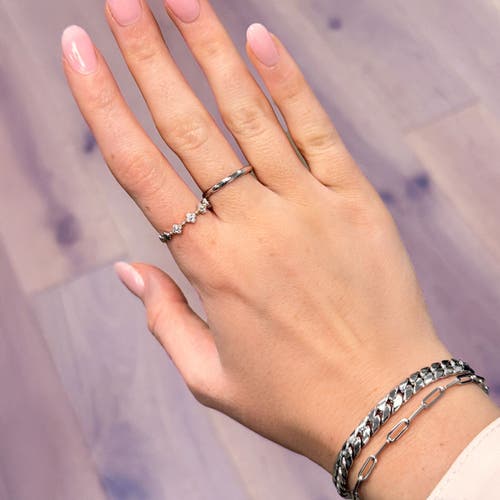 The Lovery Fine Jewelry Thick Classic Gold Band In Silver