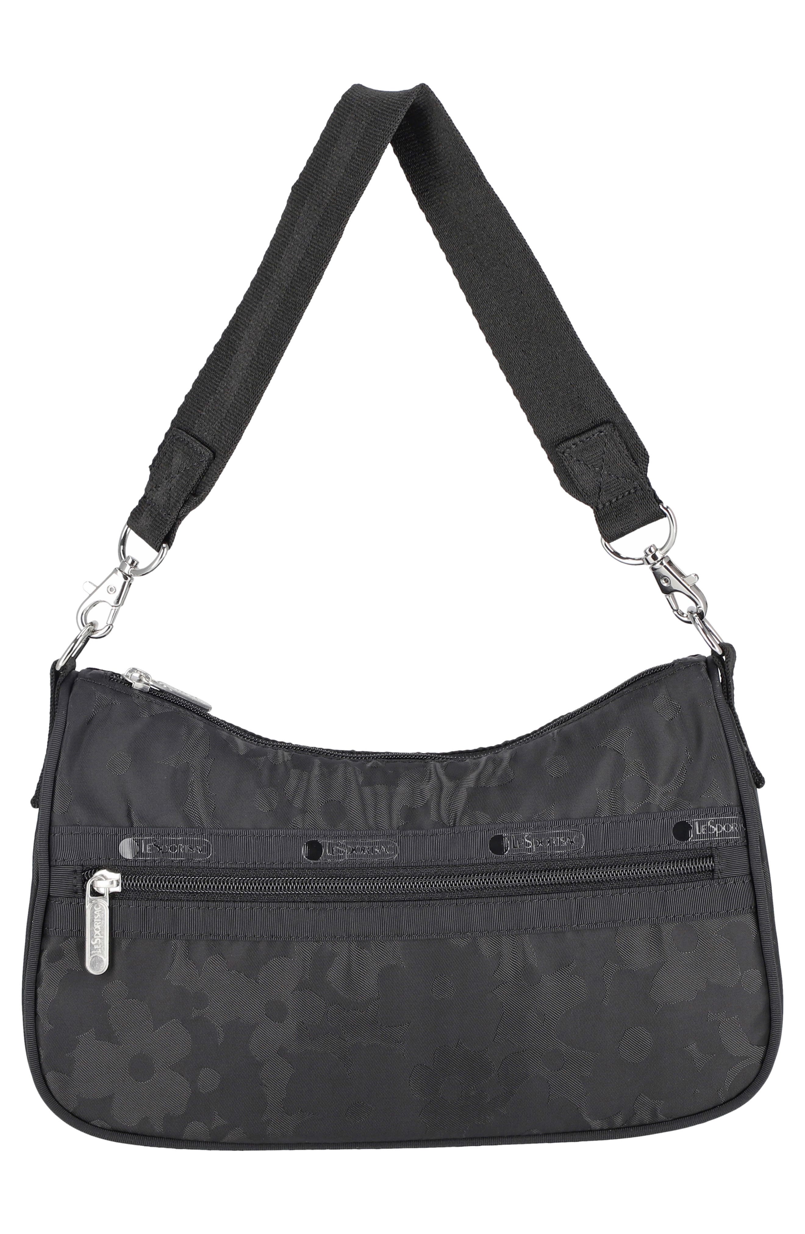 LeSportsac Small Convertible Shoulder Bag, Alternate, color, Black Floral Jacquard