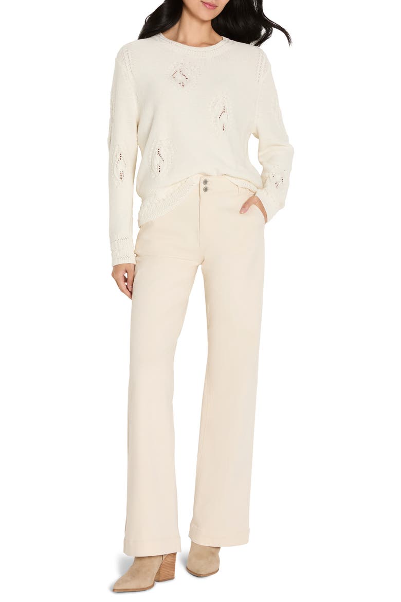 Paisley Dot Cotton Sweater, Alternate, color, CLASSIC CREAM