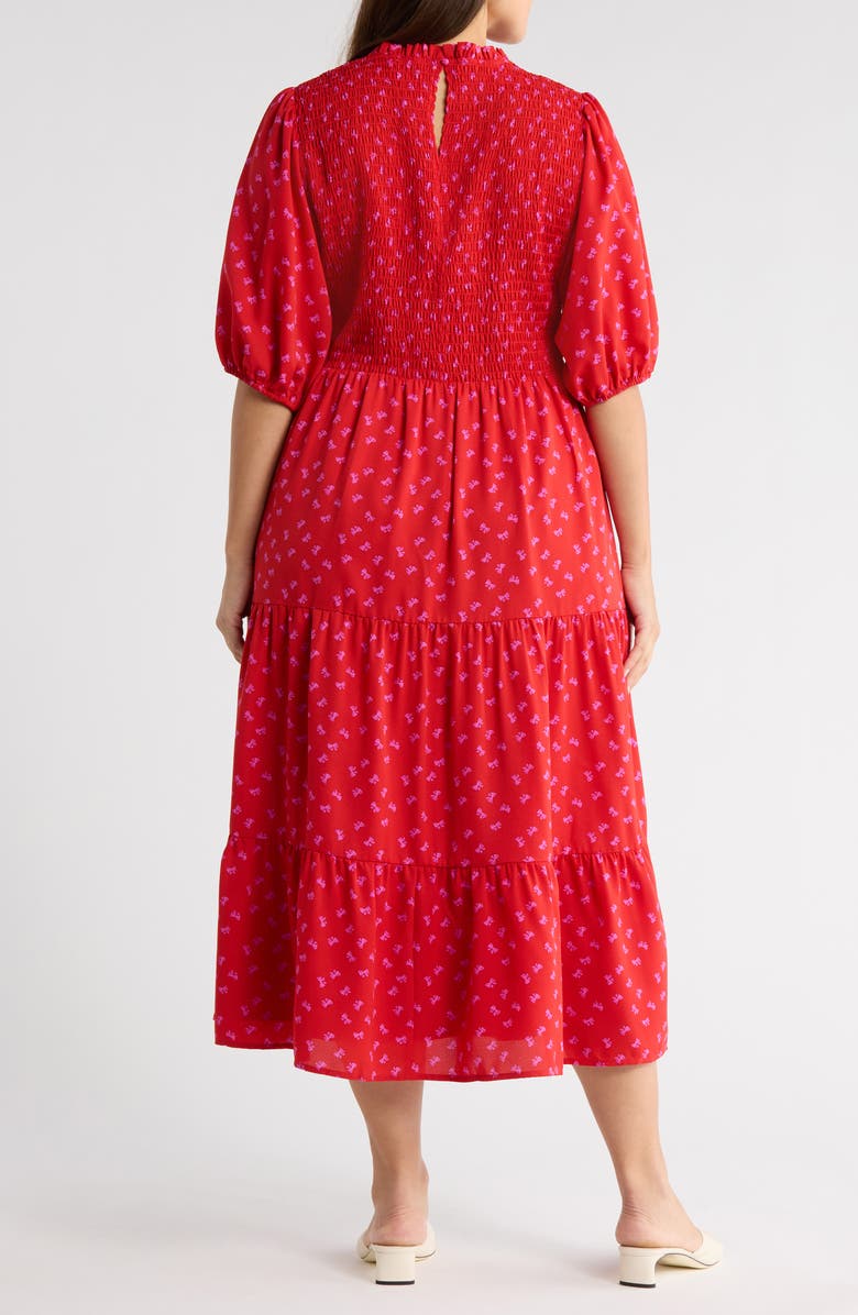 SUGARLIPS Tayla Bow Print Dress, Alternate, color, Red-Fuch-Multi