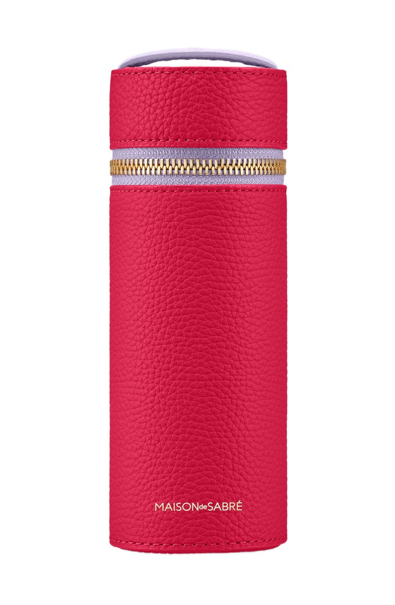 MAISON de SABRÉ Leather Brush Case, Main, color, Fuchsia Lavender