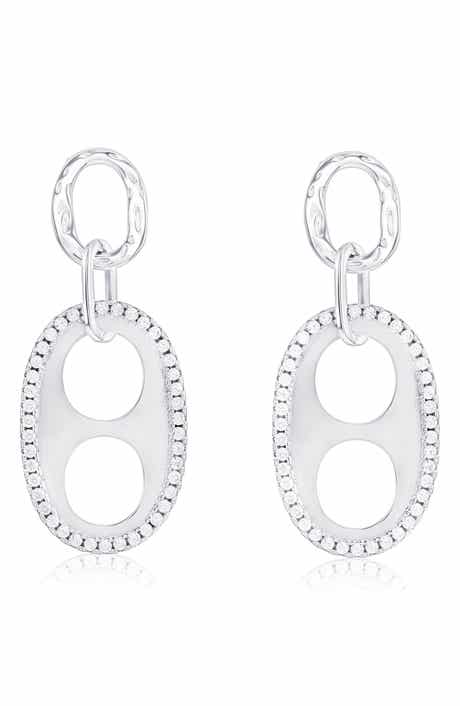 SUZY LEVIAN Double Circle Drop Earrings