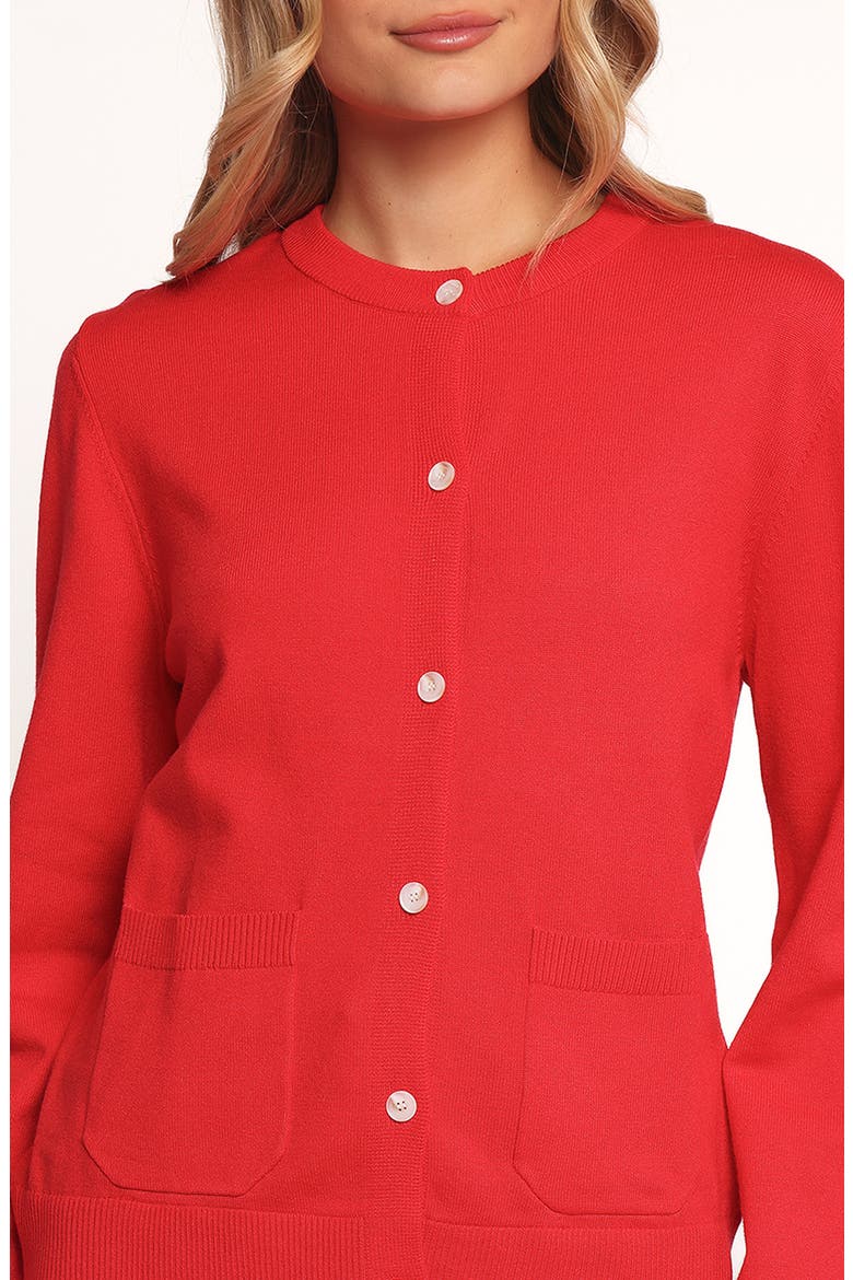 Abner Crewneck Cardigan, Alternate, color, RED