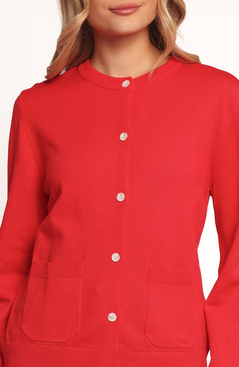 Petal & Pup Abner Crewneck Cardigan, Alternate, color, Red