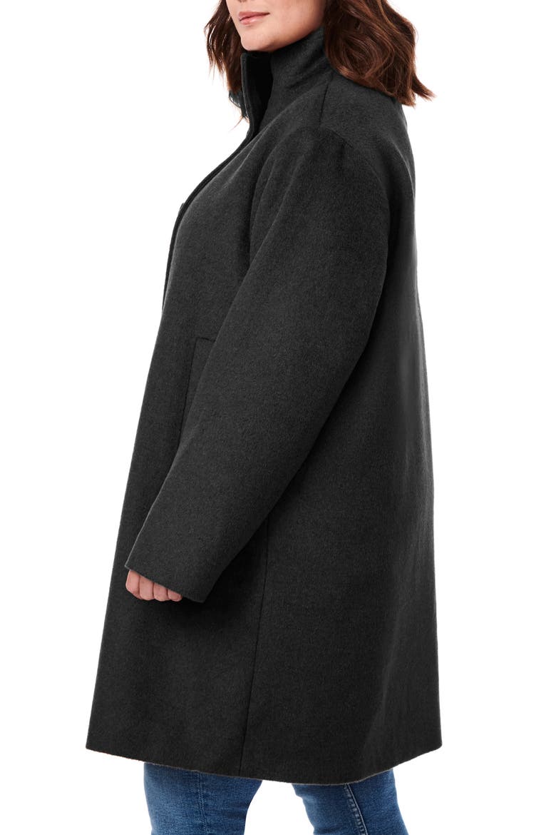 Melton Wool Blend Coat, Alternate, color, BLACK